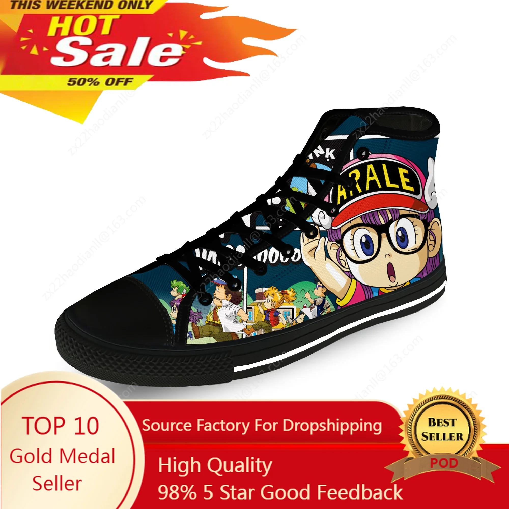 

Японское аниме Манга Мультфильм Арале Доктор Сламп Повседневная ткань 3D принт Высокие парусиновые модные туфли Мужчины Женщины Дышащие кроссовки