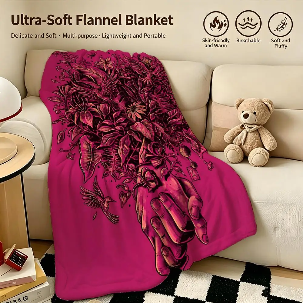artist M-Marcelo Anache-e Throw Warm Soft Flannel Blanket, Multi-use for Sofa Bed Camping Travel Nap