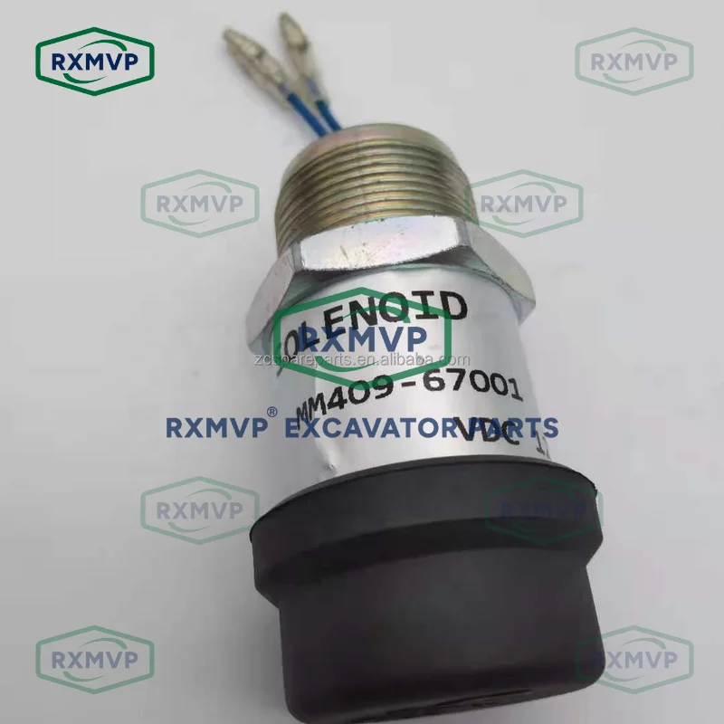 MM409-67001 Shutoff Stop Solenoid Valve 12V Fits Excavator S4L2 L2E K4E K4F Diesel Engine