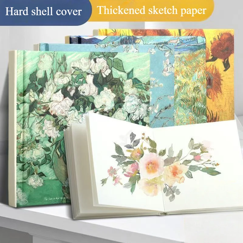 64 Sheets/128 Pages Square Thickened Paper Sketchbook  for Drawing Sketch Writing Suitable for Children Adult Beginner Artists