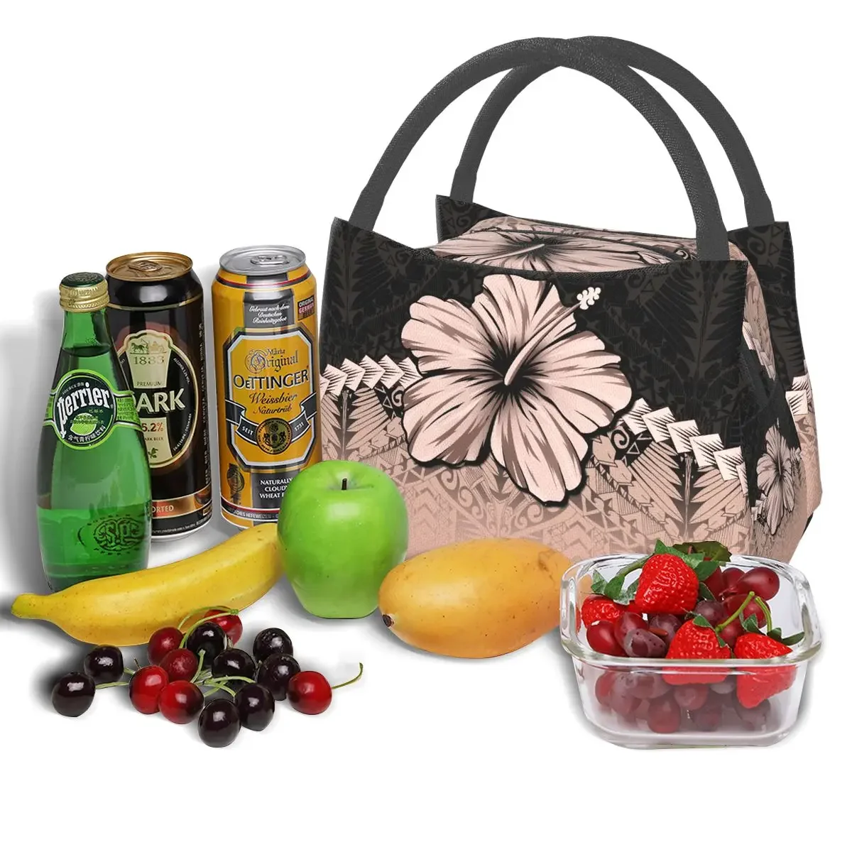 NOISYDESIGNS Hawaii Hibiscus Flower Portable Lunch Bag Thermal Insulated Tote Picnic Food Cooler Bag Pouch Lunch Storage Handbag