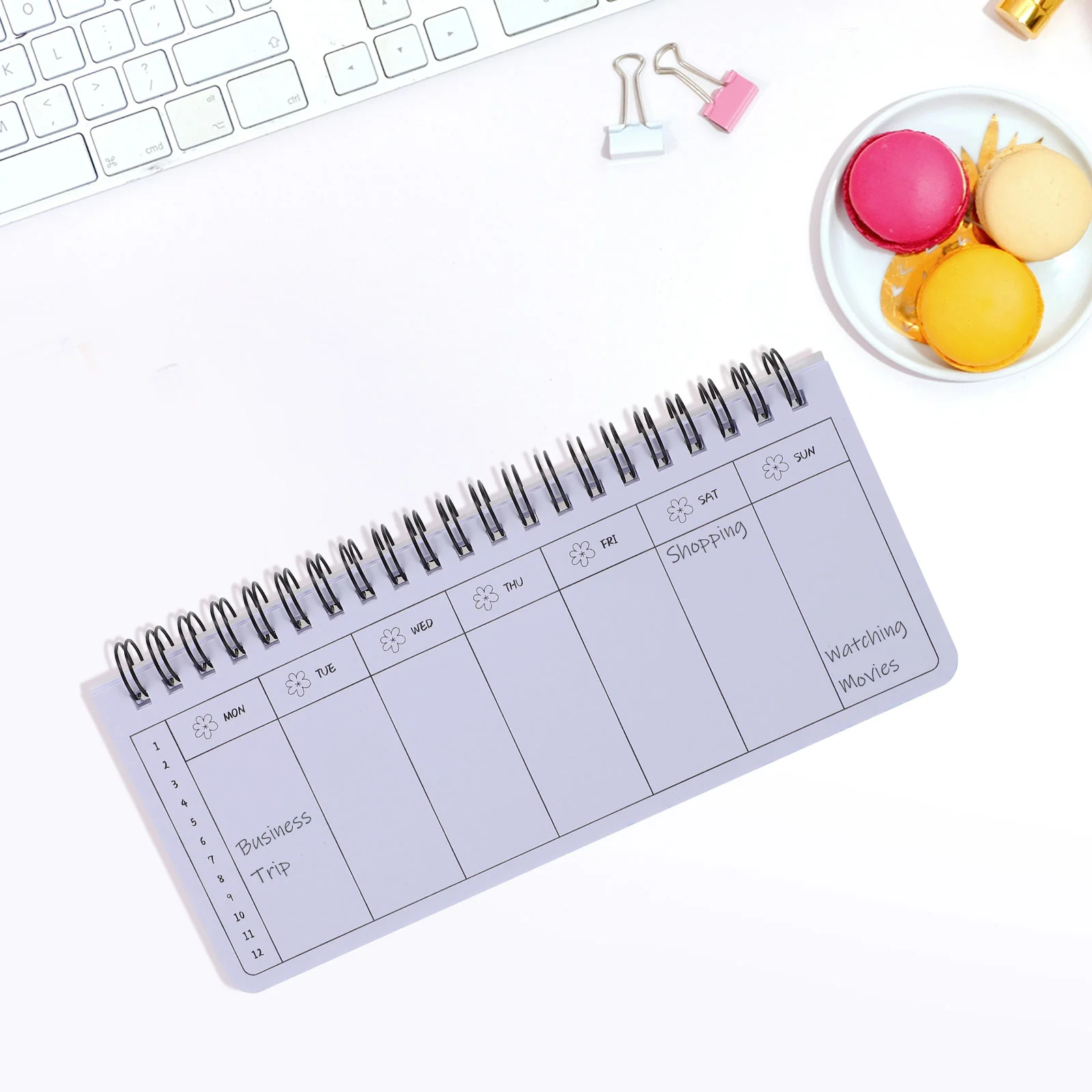 Sticker Binder Tearable Weekly Planner Portable Coil Flip-Up Notepad (Garland Planner) Notebooks for Work Student Accessories