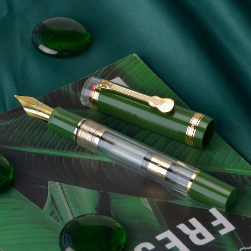 

A+ Jinhao 1935 Fountain Pen #8 F/M Nib & Guitar Clip, Green Resin Writing Gift Pen