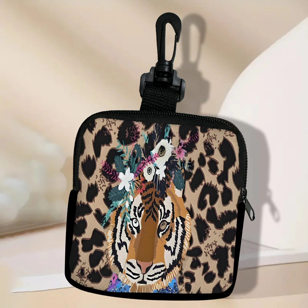 1pc Tiger Pattern Printing Large Capacity Coin Wallet Digital Printing Coin Wallet Storage Bag, Ideal Choice for Gifts
