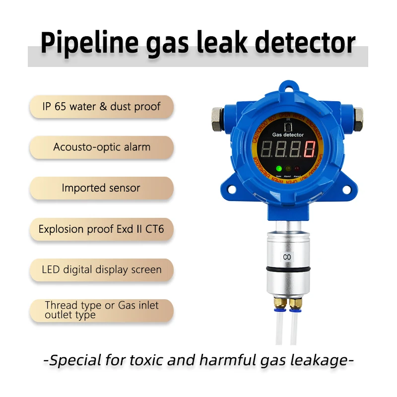 4-20mA Online Fixed Oxygen Analyzer Wall Pipe O2 Leak Detector