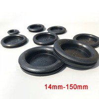Blanking Hole Rubber Grommets, Opening 14mm - 150mm, Closed Blind Grommet Plugs Bung Gasket Seal For Protects Wire Cable Black