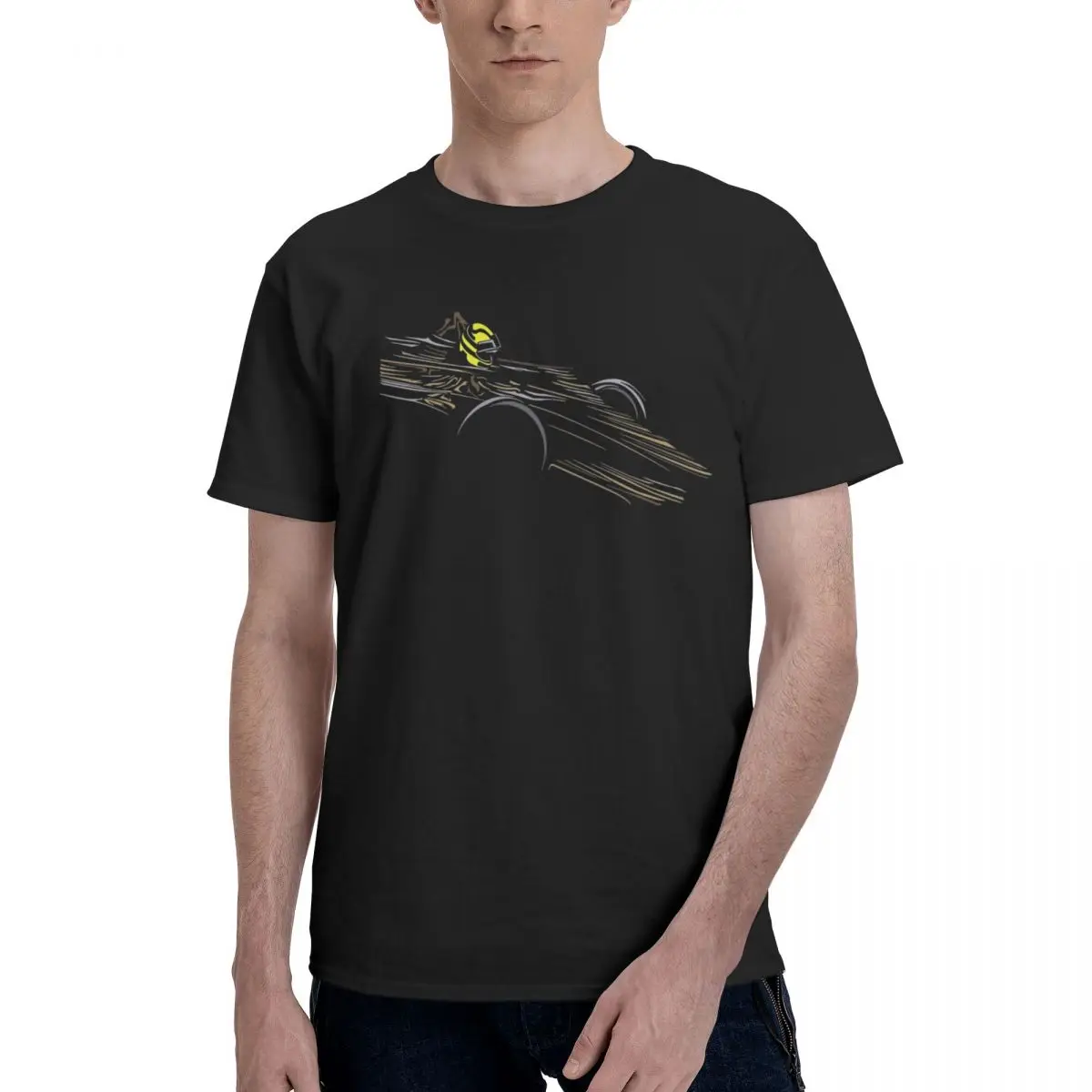 Ayrton-ヴィンテージメンズヴィンテージTシャツ,ラウンドカラー,コットン100%,カーレース,半袖,6xl,衣類