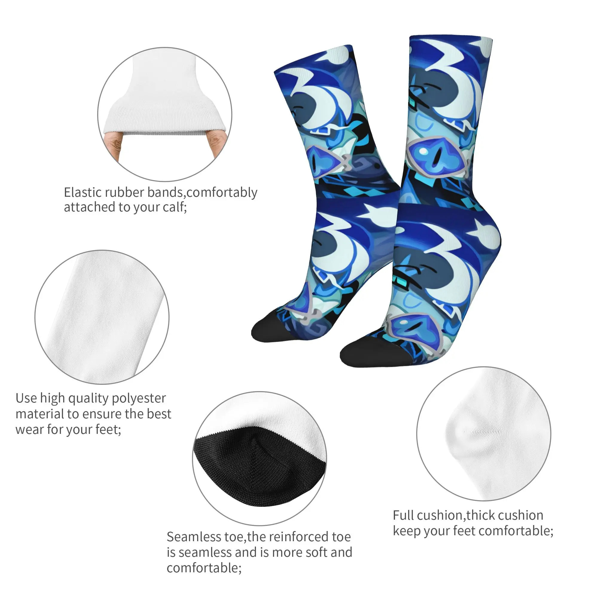 Shadow Milk Cookie Run Kingdom Socks Men Women Cute Cartoon Anime Socks Crazy Spring Summer Autumn Winter Middle Tube Socks Gift