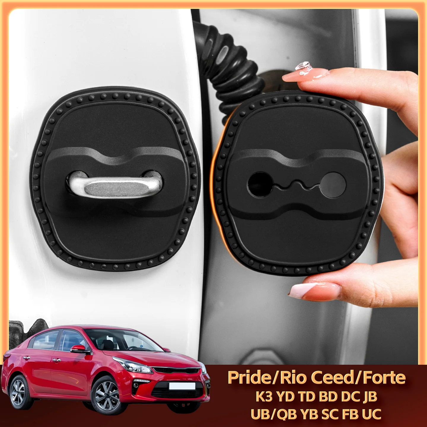 

2/4 шт. силиконовые защитные накладки на замки дверей автомобиля для KIA Pride/Rio Ceed/Forte K3 YD TD BD DC JB UB/QB YB SC FB UC