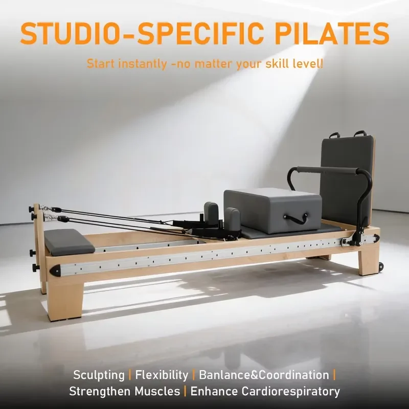for Reinforced Structure Maple Wood Full Track Pilates Reformer Studio Performance Pilates Bed Gym Training