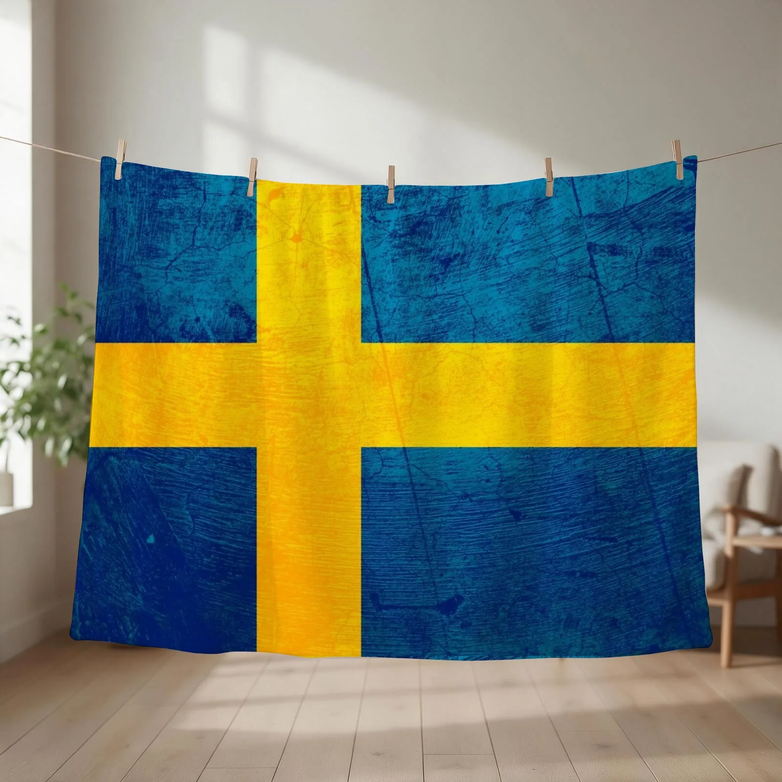 Old Classic swedish Flag Sweden Throw Blanket Furry Sofa Throw christmas gifts Weighted Blankets