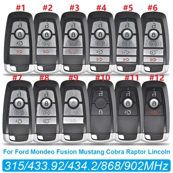 Chiave telecomando intelligente per Ford Mondeo Fusion Mustang Cobra Raptor Lincoln FCC:M3N-A2C 31243800   Go senza chiave 315/434/868/902 MHz