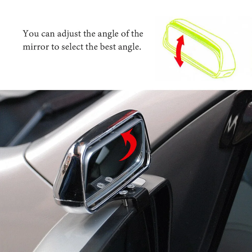 2 Pack Car Blind Spot Reverse Mirror Adjustable Car Assist Universal Wide Angle Side Mirror Coach Car Rear View Mirror