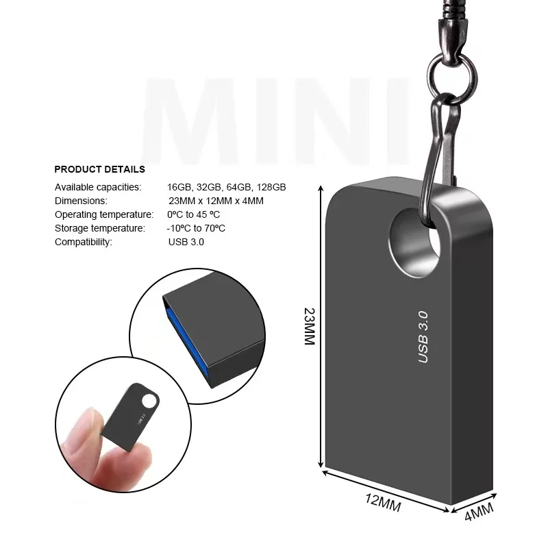 محرك أقراص صغير فائق القلم USB 3.0 2 تيرا بايت Memoria محرك فلاش USB 1 تيرا بايت عالي السرعة بندريف 512 جيجابايت Cle عصا محمولة SSD هدية 2023 جديد