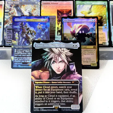 FIN FIC FOIL4-01 Tcg proxy magic cards Traveling Chocobo Cloud, Midgar Mercenary Summon Bahamut Vivi Ornitier gather