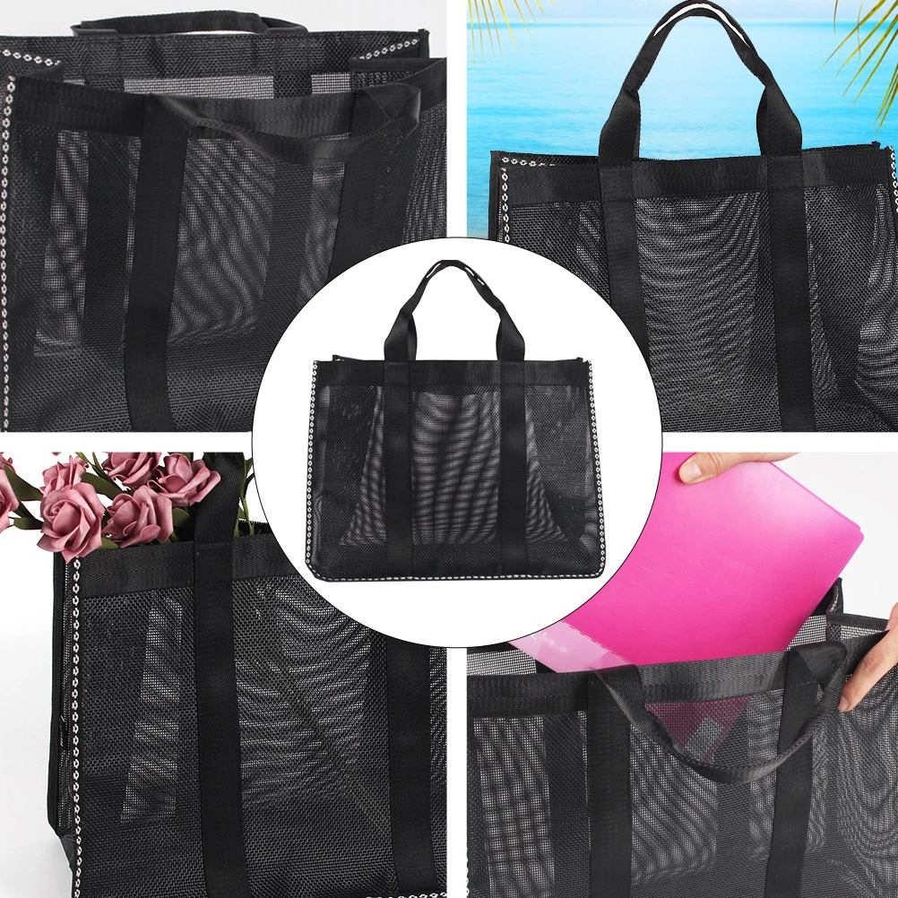 

Large Capacity Waterproof Bath Storage Beach Mesh Bag Portable Lightweight H Material Soap Shampoo Bathroom Tote