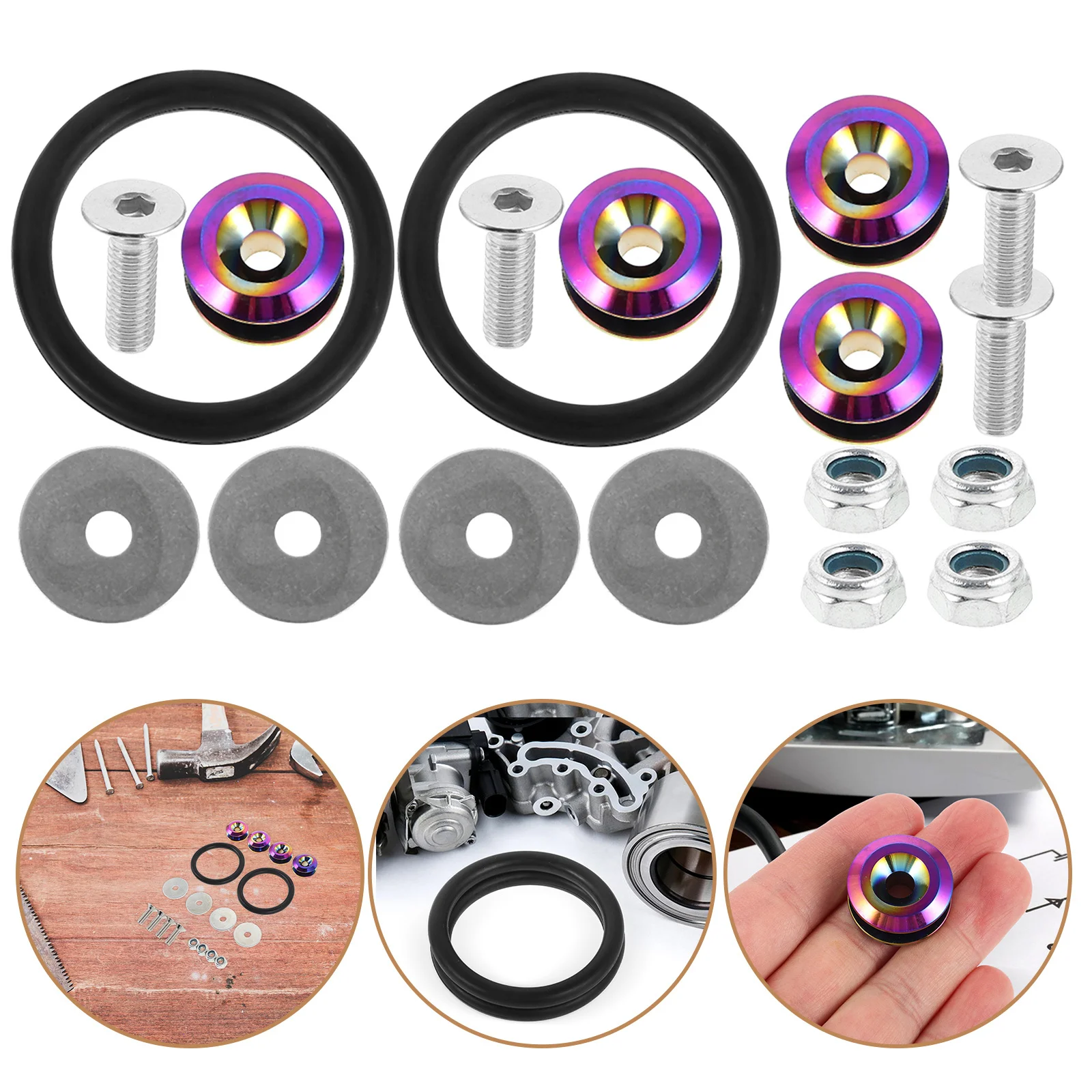 

1 set 1 Set Bumper Washer Bolt Kit Aluminum Alloy Colorful Fasteners Front Rear Bumper Clips Car Modification Accessories