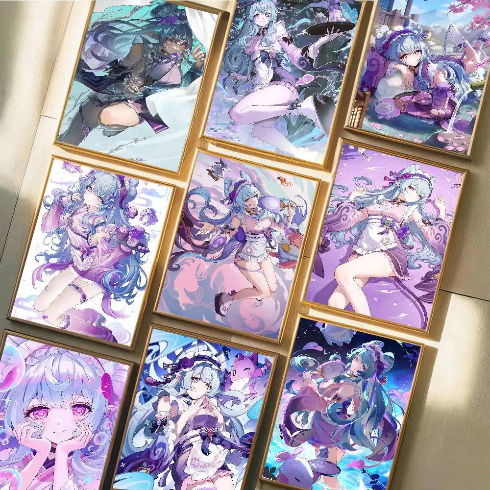 Game Genshin Impact Yumemizuki Mizuki Poster Self-adhesive Art Waterproof Paper Sticker Coffee House Bar Room Wall Decor