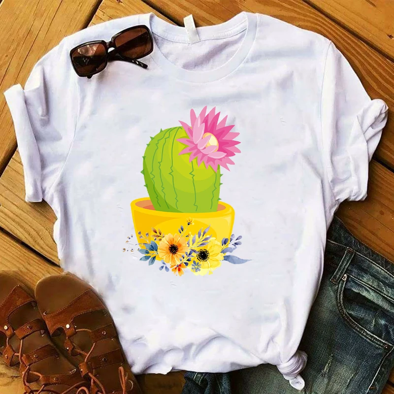 Grafica da donna con molte piante Lady Garden Top Flower Cute Sweet Plants maglietta da donna maglietta da donna bella T-Shirt