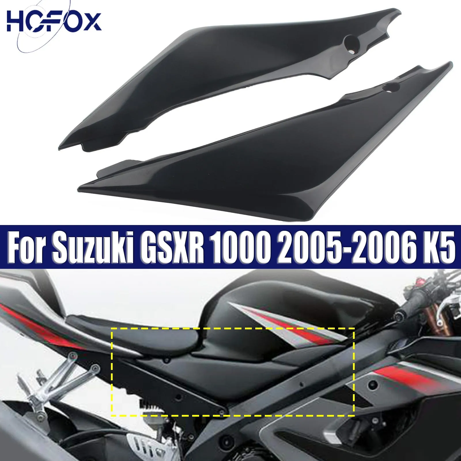 

Motorcycle Fuel Gas Tank Side Cover Panel Fairing Frame Trim Cowl Case For Suzuki GSXR 1000 2005-2006 K5