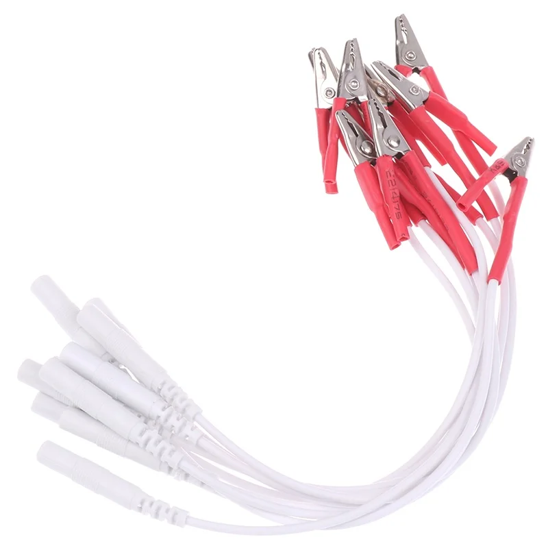 10Pcs TENS EMS Electrode Cable Wire Alligator Clip Replacement Accessory For Therapy Device