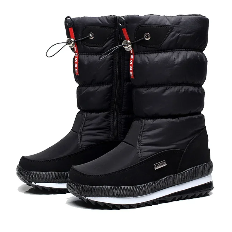 Women Snow Boots Platform Winter Thick Plush Waterproof Non-slip Boots Lady Fashion Woman Shoes Warm Fur Botas mujer Large size