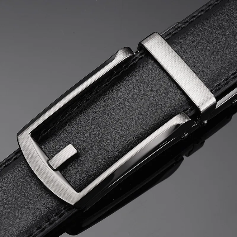 Click Belt for Men Business Luxury Designer Brand Genuine Leather Belts Jeans Automatic Adjustable Alloy Buckle Waist Straps image 3