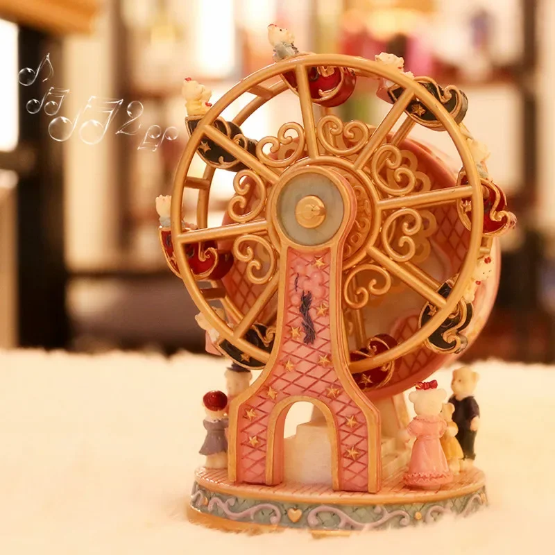 Ferris Wheel Music Box with Rotating Eight Notes, Girls' Birthday Gift, Creative Room Décor, One-stop Dropshipping
