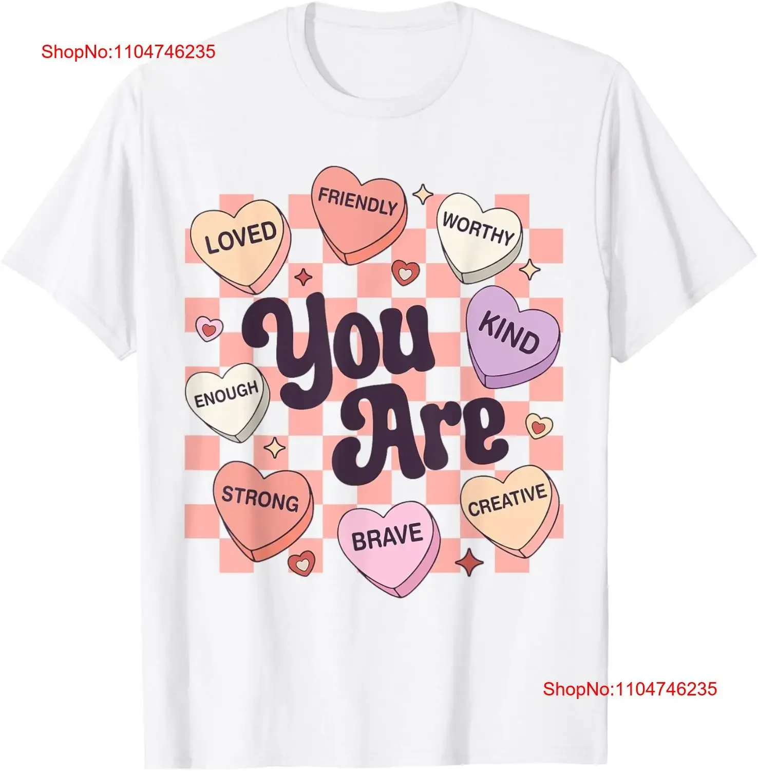 Affermations bonbons coeur enseignant saint valentin femmes enfants t-shirt vintage lavé étiré légèrement doux homme unisexe