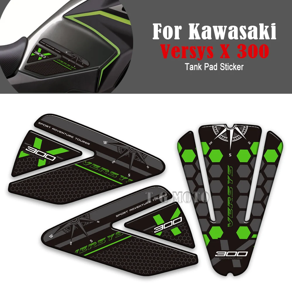 

versys x300 Motorcycle Fuel Oil Tank Pad Kit Knee Stickers Protector Decals For Kawasaki Versys X 300 X300 Versys-X