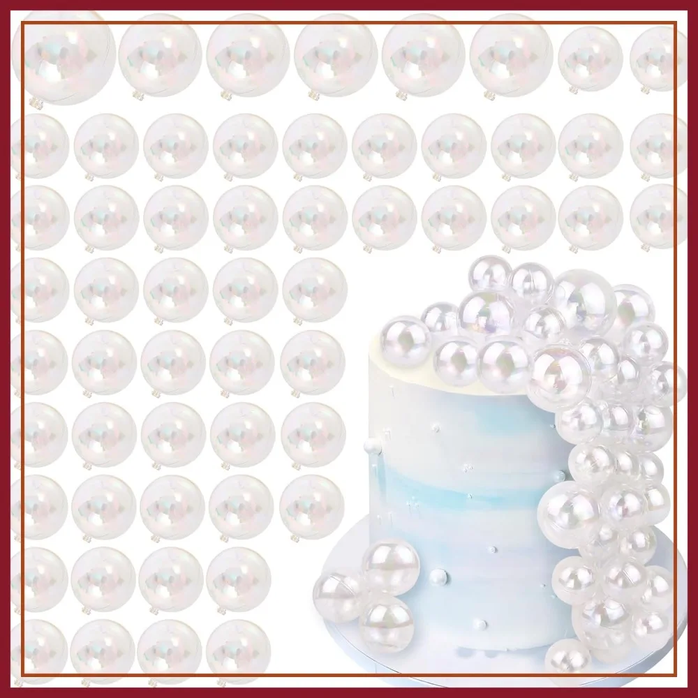 

56 PCS Clear Ball Cake Topper, Mini Balloon Picks for Wedding Anniversary Baby Shower Birthday Party