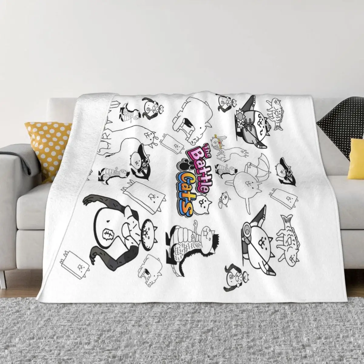 Battle Cats Mobile Games Blankets Soft Warm Flannel Throw Blanket Bedspread for Bed Living room Picnic Travel Home Sofa