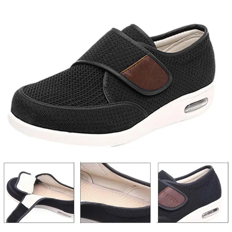 Diabetic Shoes for Men Wide Width Orthopedic Slip-on Shoes Adjustable Closure Walking Sneakers for Elderly Swollen Feet