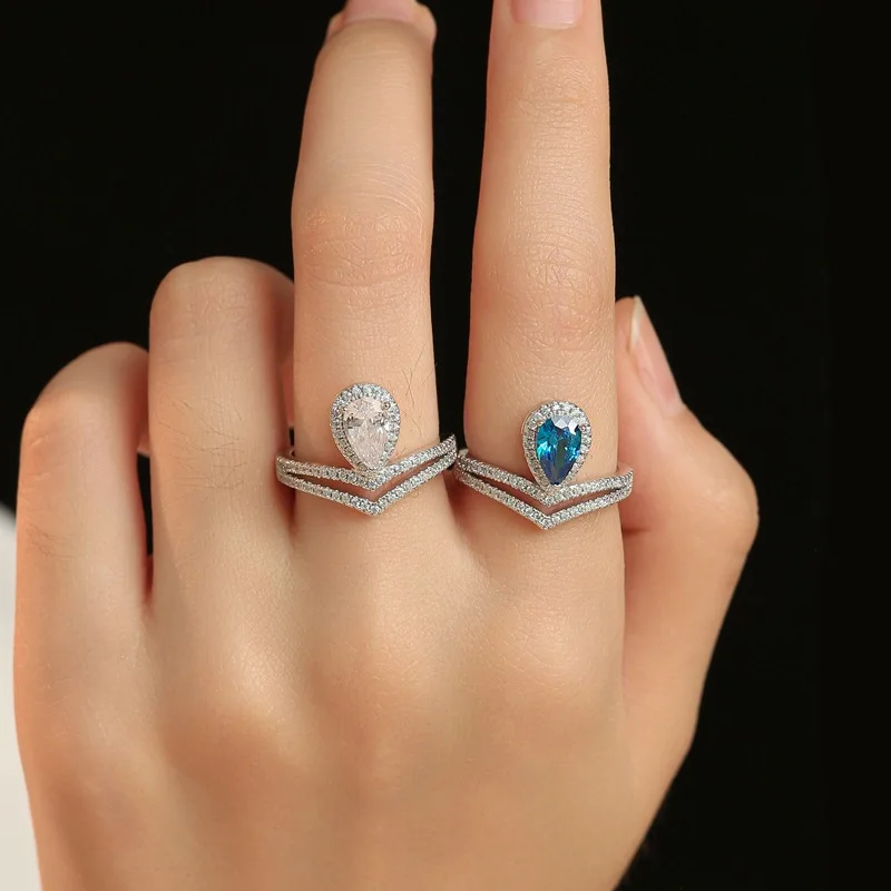 

Универсальное женское кольцо с муассанитом 1 карат, платина PT950 – сияние капли и короны, 1 карат искрения, можно носить каждый день, легко комбинируемые