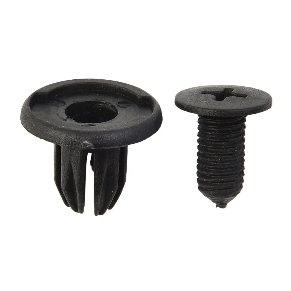 50Pcs 10mm Black Car Truck Bumper Fender Rivet Clips High Quality Auto Fastener Retainer Plastic Rivet Clips Accessories