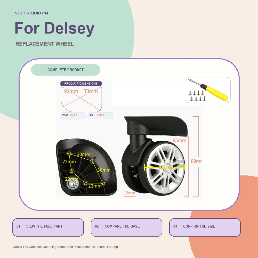 Smooth Rolling Suitcase Replacement Wheel For Delsey Smooth Travel Suitcase Caster Part Premium Travel