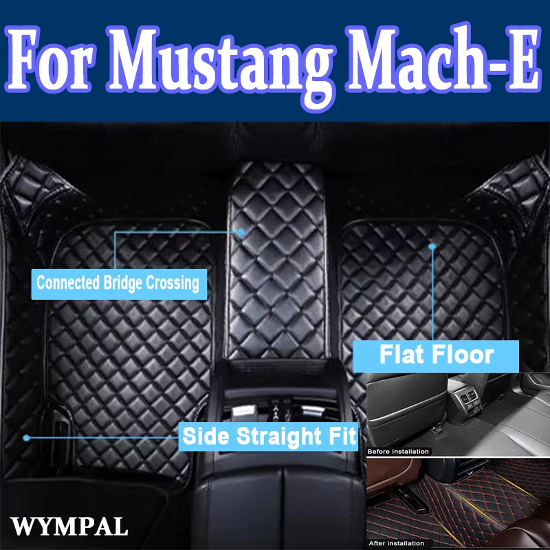 

Luxury Car Floor Mats For Ford Mustang Mach-E 2021 2022 Custom Foot Pads Automobile Carpet Cover Interior Accessories