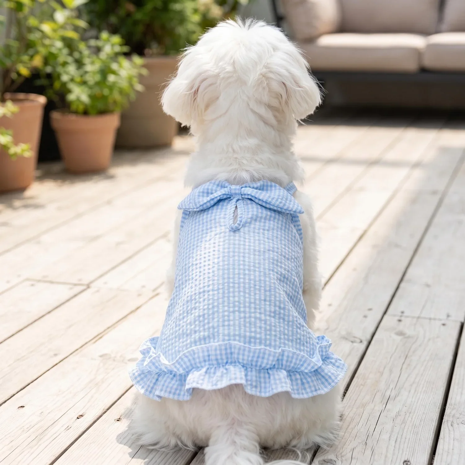 1 Stück Sommer-Haustierkleidung für kleine Hunde, niedliches gerüschtes gestreiftes Hundetanktop, atmungsaktive Welpenweste, süße Rüschen-Hundebekleidung – Detail 17