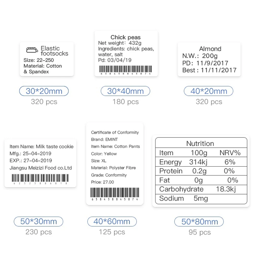 Original Niimbot B21/B3S/B1/B203 Colorful White Transparent Label Sticker  Self-adhesive Waterproof  Price Tag Thermal Paper