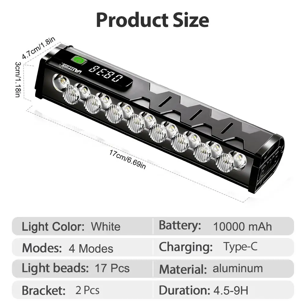 AliExpress VASTFIRE Bicycle Light Front 5500Lumen Bike Light 10000mAh Waterproof Flashlight USB Charging MTB Road Cycling Lamp Accessories