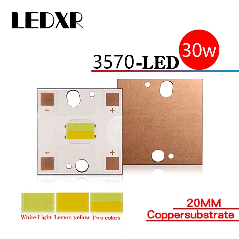 Feux de moto modifiés 3570, lumière LED bicolore, lumière blanche haute puissance, diode jaune citron, 30W