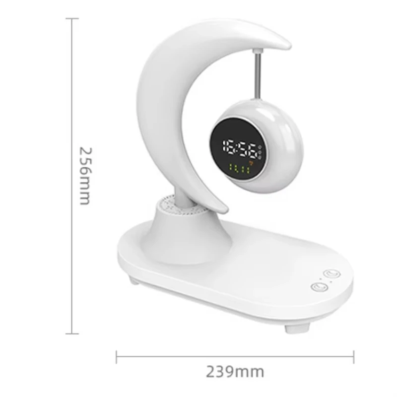 

Wireless Charger Moon Audio Ambient Light Unlimited Dimmable with Clock Display
