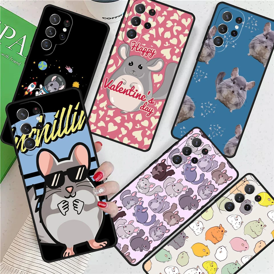 

Cute Cartoon Chinchilla Back For Samsung Galaxy S24 Ultra S21 S22 S8 S9 S10E Note 10 20 Plus FE S23 Phone case Cover Coque