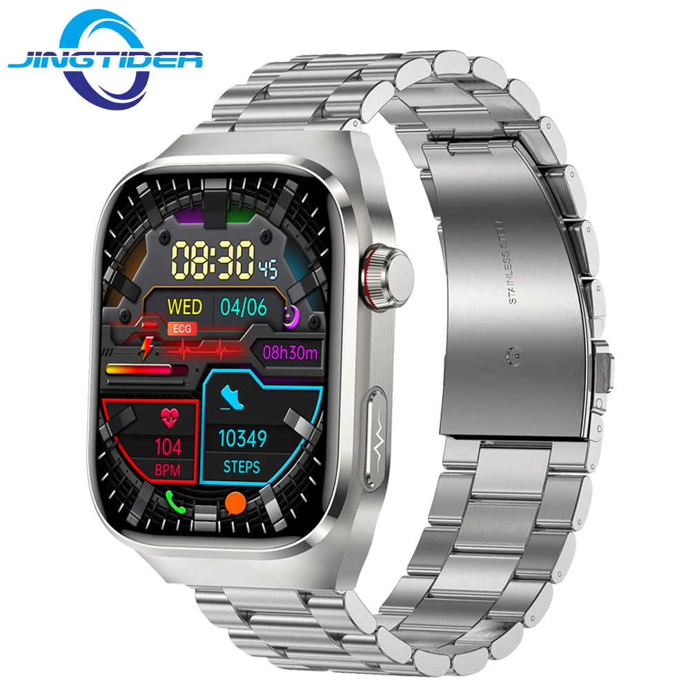 Montre connectée TK16 Pro avec écran AMOLED Retina HD de 2,04 pouces, appels Bluetooth, mesure de la température corporelle, ECG, suivi de la forme physique pour hommes et femmes