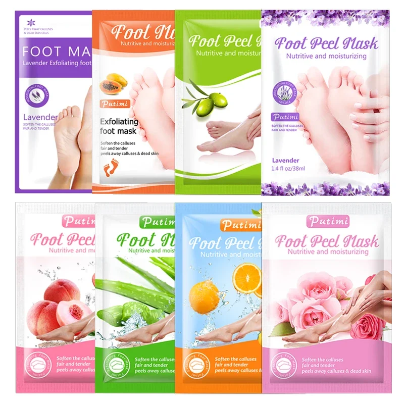 8/6/3packs Exfoliating Foot Masks Foot Spa Pedicure Socks Peel Mask Foot Care Whitening Anti Cracked Heel Peeling Mask Patches