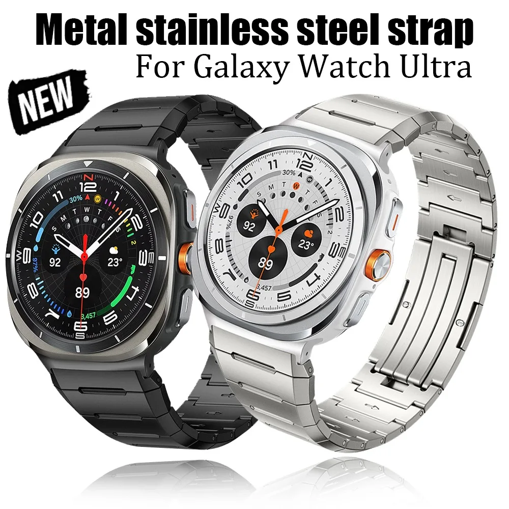 For Samsung Galaxy Watch Ultra Strap Deluxe Metal Stainless Steel Strap for Samsung Galaxy Watch Ultra 47mm Replacement Band