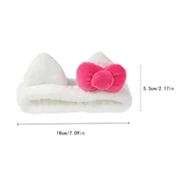 3PCS White Pink Plush Hair Set, Cat Ear Headband & Scrunchies, Cute Fuzzy Hair Accessories, Stylish Daily Hair Decor - Image 5