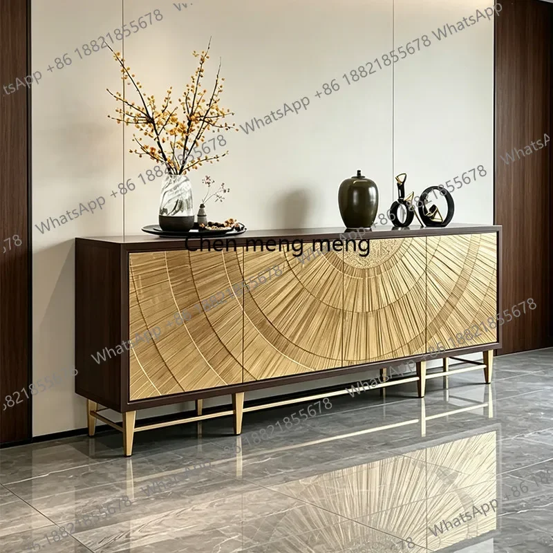 M132 Italian dining side cabinet high-end feeling living room wood engraved TV cabinet high-end entrance cabinet