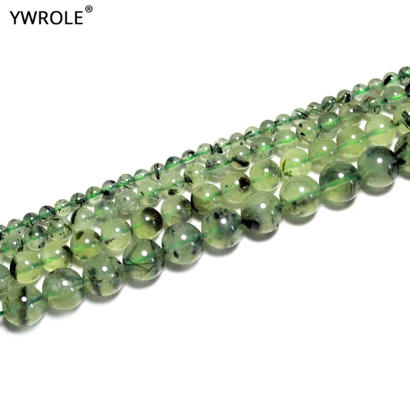 Top AAA 100% Natural Green Prehnites Round Natural Stone Beads For Jewelry Making DIY Bracelet Necklace 4/6/8/10mm