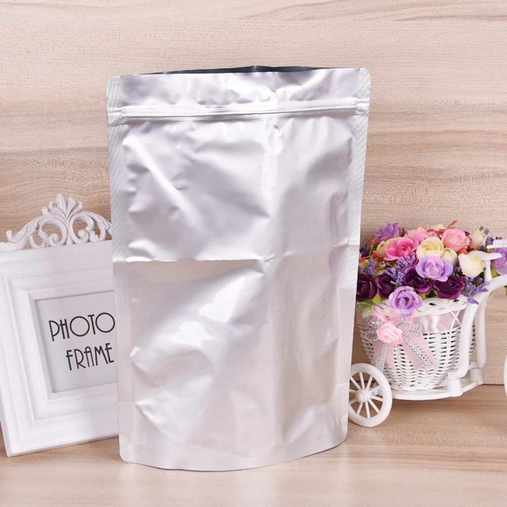 

50 Pcs Stand up Bag Reclosable Storage Bags Resealable Thicken Stand-up Aluminium Foil